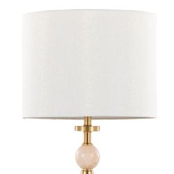Cone Travertine Table Lamp Pair White