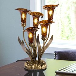 Calla Lily Bouquet Accent Lamp Amber