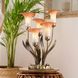 Calla Lily Bouquet Accent Lamp Peach