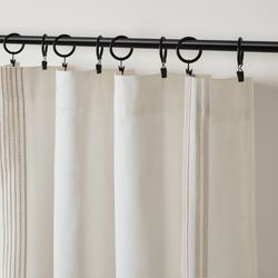 Morgan Wide Curtain Pair with Clip Rings Ivory/Taupe 100 x 84