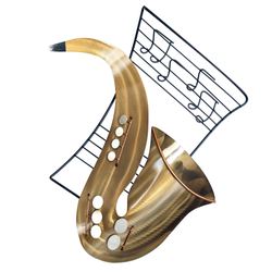 Saxophone Sounds Wall Art Gold