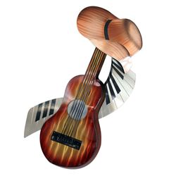 Acoustic Guitar Sounds Wall Art Copper