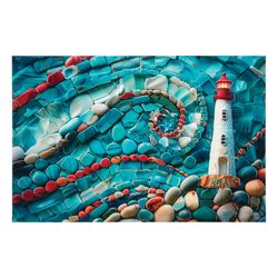 Guiding Lighthouse Wall Art Blue