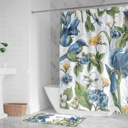 Blue Botanica Shower Curtain 71 x 74