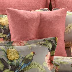 Polly Island Tufted Pillow Dark Coral 18 Square