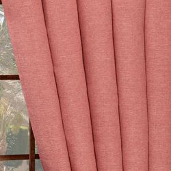 Polly Island Wide Tailored Curtain Pair Dark Coral 100 x 84