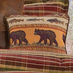 Montana Morning Square Bear Pillow Chocolate 18 Square
