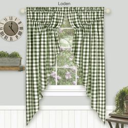 Buffalo Check Gathered Swag Valance Pair 72 x 63