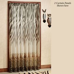 Kenya Safari Curtain Panel Brown