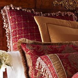 China Art Fringed European Sham Ruby