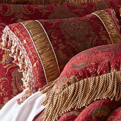 China Art Fringed Rectangle Pillow Ruby