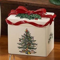 Spode Christmas Covered Jar Light Cream