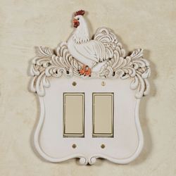 Le Chanticleer Double Dimmer Rocker Switch Handpainted Ivory