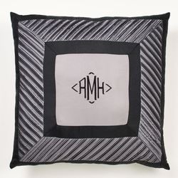 Omega Tailored Mitred Pillow Dark Gray 20 Square