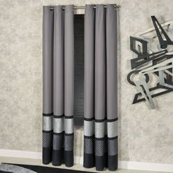 Omega Grommet Curtain Pair Dark Gray