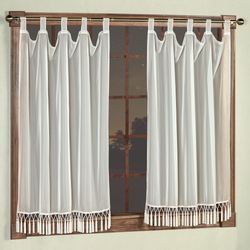 Rajah Pearl Semi Sheer Tab Top Curtain Panel 60 x 63