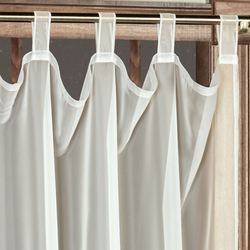 Rajah Pearl Semi Sheer Tab Top Curtain Panel 60 x 63