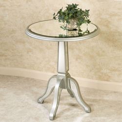 Bila Mirrored Pedestal Table Silver Gray