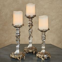 Vina Elegante Candleholders Silver Gold Set of Three