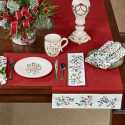 Simply Holly Table Runner Red 15 x 72
