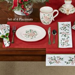 Simply Holly Placemats Red Set of Four