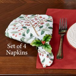 Simply Holly Napkins Red Set of Four