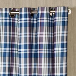 Stratton Wide Grommet Curtain Pair Indigo