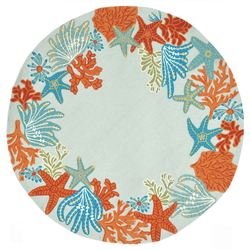 Ocean Scene Round Rug Spring Green
