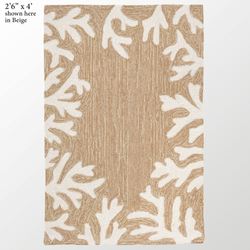 Coral Border Rectangle Rug