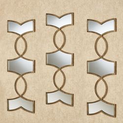 Zerynthia Mirrored Wall Art Gold Set of Three