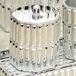 Glitz Silver Cotton Jar