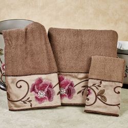 Larissa Bath Towel Set Cocoa Bath Hand Fingertip
