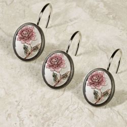 Larissa Shower Curtain Hooks Light Taupe 12 Piece Set