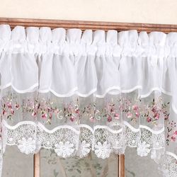 Vintage Embroidered Tailored Valance 58 x 14
