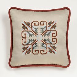 Bandera Embroidered Pillow Multi Warm 18 Square