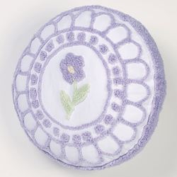 Cottage Garden Tufted Pillow Lavender Round
