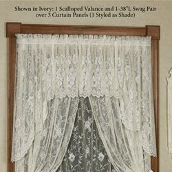 Enchanting Roses Lace Swag Valance Pair 56 x 38