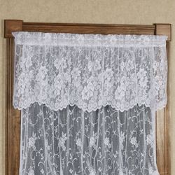 Enchanting Roses Lace Scalloped Valance 56 x 18
