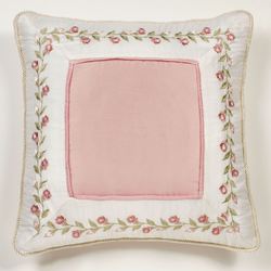 Blush Rose Embroidered European Sham Only
