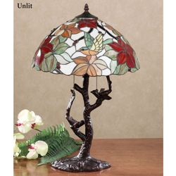 Tropical Passion Stained Glass Lamp Multi Warm