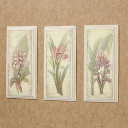Botanical Blooms Wall Plaques Multi Warm Set of Three