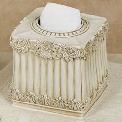 Flowering Medallion Tissue Cover Antique Ivory