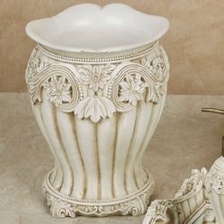 Flowering Medallion Wastebasket Antique Ivory