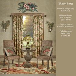 Tropical Haven Embroidered Valance Multi Warm 54 x 22