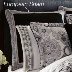 Guiliana Piped Sham Black European