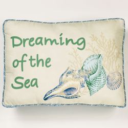 Clearwater Shells Piped Pillow Multi Cool Rectangle