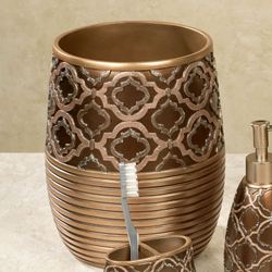 Spindle Wastebasket Bronze