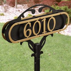Paris House Number Yard Stake Gold/Black Yard