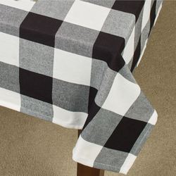 Rustic Buffalo Plaid Square Tablecloth Black/White