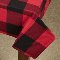 Rustic Buffalo Plaid Square Tablecloth Red/Black